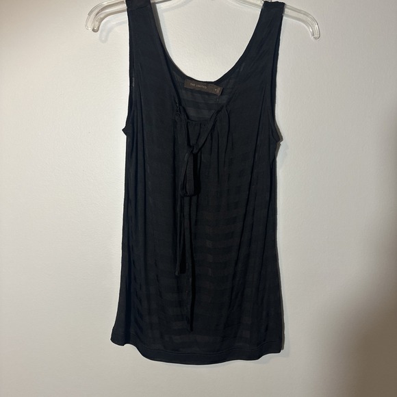 The Limited Tops - The Limited Women's Black stripe Sleeveless sheer top Medium Coquette, Witchy‎